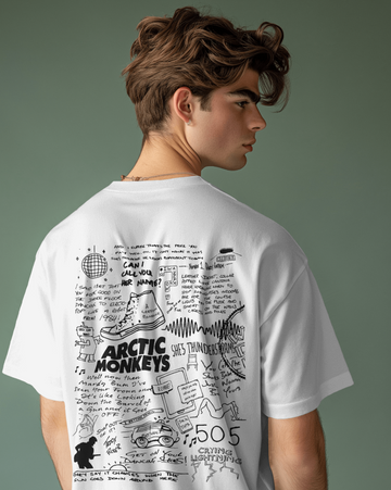 Arctic Monkeys // Oversized Fit Graphic Tee // White
