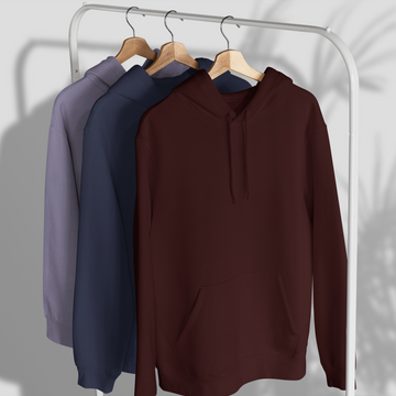 COMBO of 3 Heavyweight Hoodies // Maroon, Navy Blue & Lavender