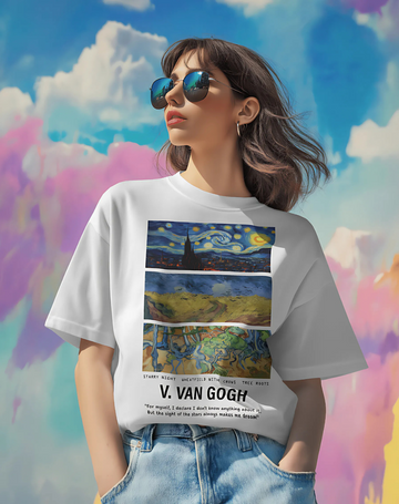 Van Gogh // Oversized Fit Graphic Tee // White