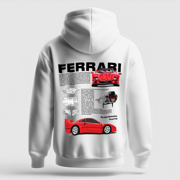 Ferrari F40 // Heavyweight Hoodie // White