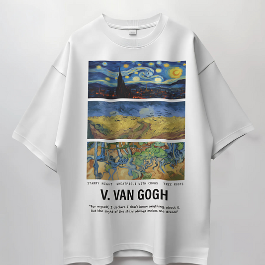 Van Gogh // Oversized Fit Graphic Tee // White